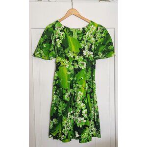 Vintage 1960s Floral Dress with Shash Size 8 US